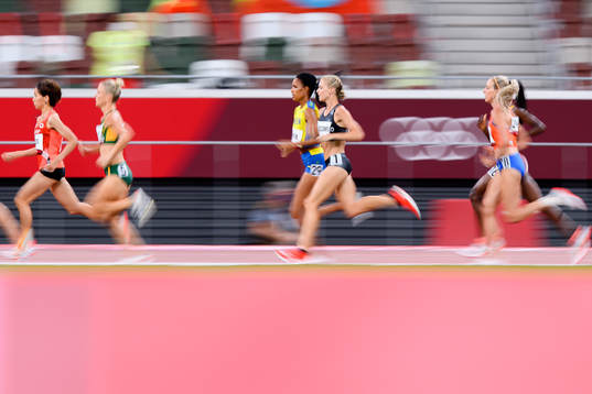 Meraf Bahta of Sweden compete in women’s 10,000 meter