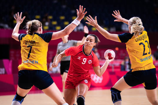 Nora Mørk of Norway in women's handball bronze medal match