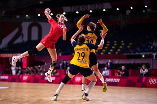 Kristine Breistøl of Norway in women's handball bronze