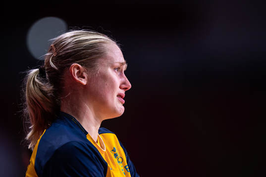 Emma Lindqvist of Sweden looks dejected