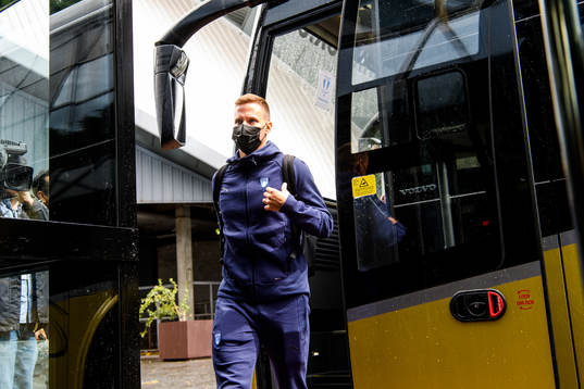 Niklas Moisander of Malmö FF arrivals at their hotel