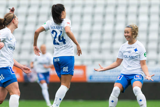 Norrköpings Irma Cajlakovic och Emma Engström jublar
