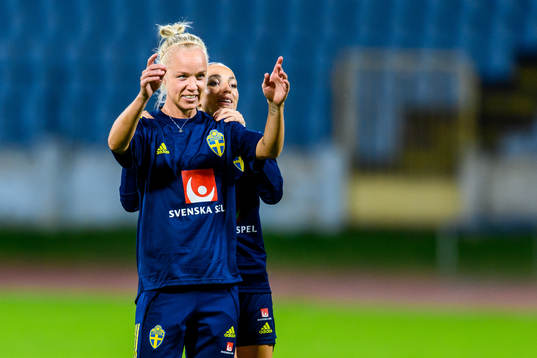 Caroline Seger and Kosovare Asllani of the Swedish women's