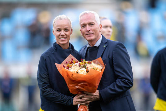Caroline Seger and Håkan Sjöstrand, General secretary of