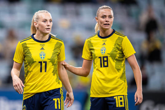 Stina Blackstenius and Fridolina Rolfö of Sweden