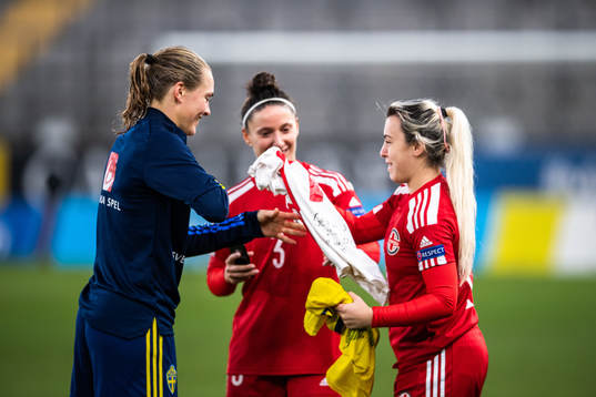 Magdalena Eriksson of Sweden and Anastasia Bolkvadze of