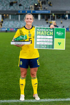Magdalena Eriksson of Sweden is awarded player of the match