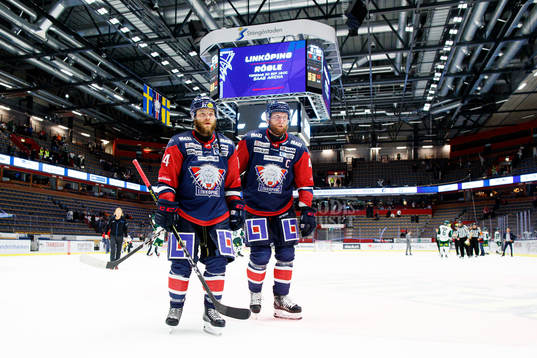 Linköpings Jimmy Andersson och Jonas Junland deppar