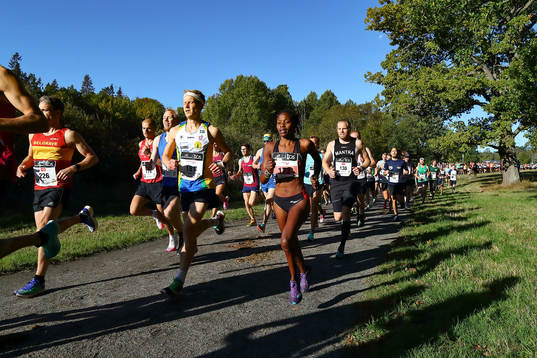 Starten i Lidingöloppet 30 km med nr 173 vinnaren Sylvia