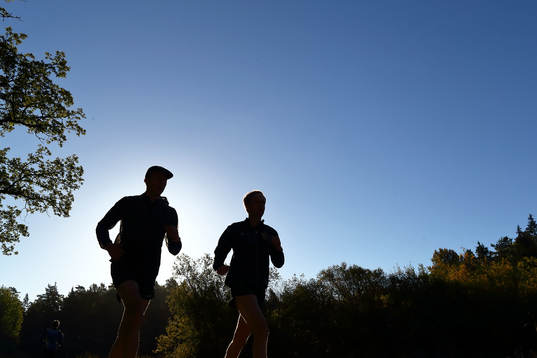 Uppvärmning före Lidingöloppet 30 km
