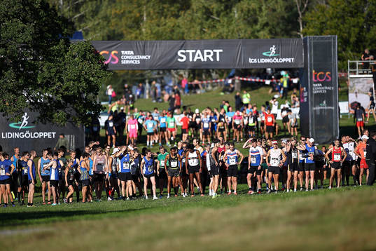 Före starten av Lidingöloppet 30 km