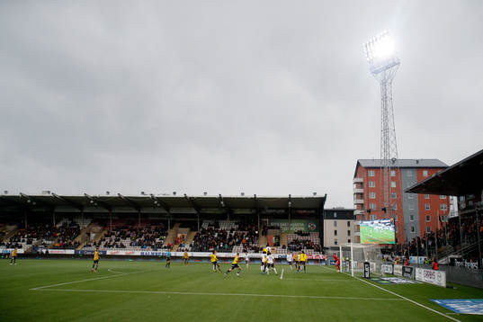 Vy över fotbollsmatchen i Allsvenskan mellan Örebro och