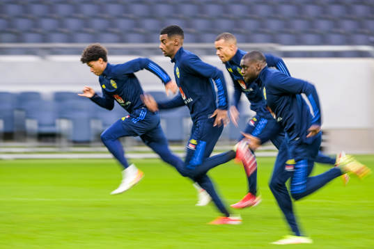 Jens Cajuste, Robin Quaison, Alexander Isak and Ken Sema of