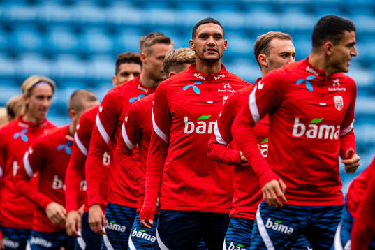 Ruben Gabrielsen and players of the Norwegian national