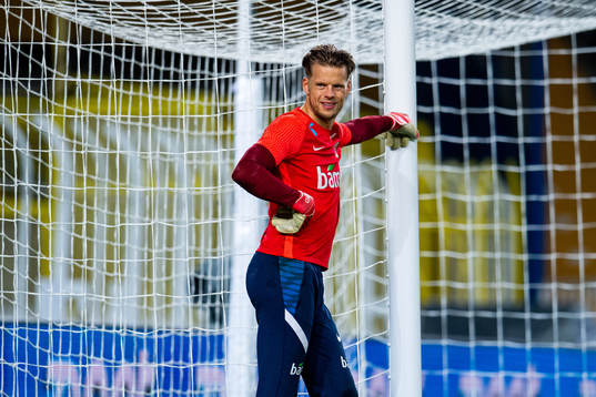 Goalkeeper Ørjan Håskjold Nyland of the Norwegian