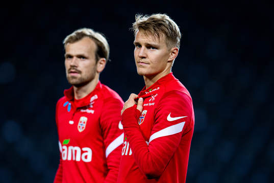 Martin Ødegaard and Iver Fossum of the Norwegian national