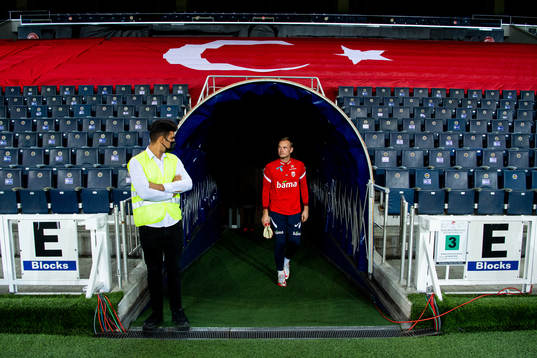 Goalkeeper Viljar Myhra of the Norwegian national football