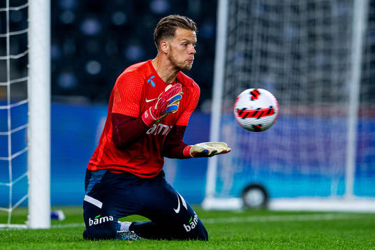 Goalkeeper Ørjan Håskjold Nyland of the Norwegian