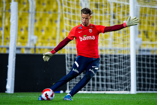 Goalkeeper Ørjan Håskjold Nyland of the Norwegian