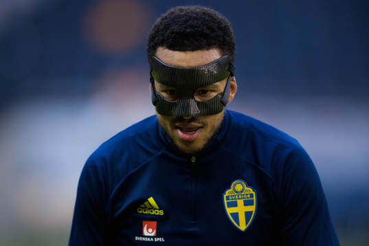 Martin Olsson of the Swedish national football team wearing