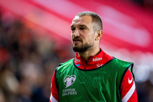 Veton Berisha of Norway warms up