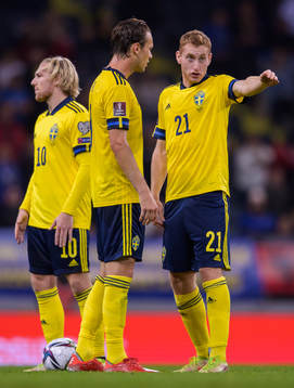 Albin Ekdal and Dejan Kulusevski of Sweden