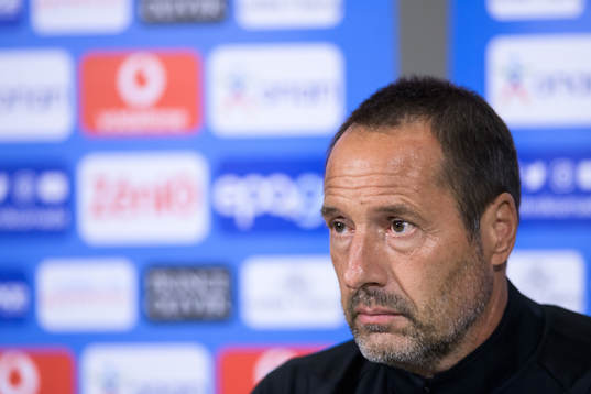 Head coach John van't Schip of the Greek national football
