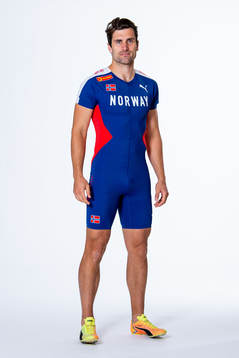 Martin Roe of the Norwegian national athletics team poses