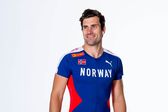 Martin Roe of the Norwegian national athletics team poses