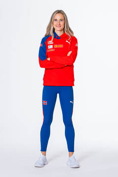 Hedda Hynne of the Norwegian national athletics team poses