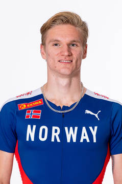 Vegard Sverd of the Norwegian national athletics team poses