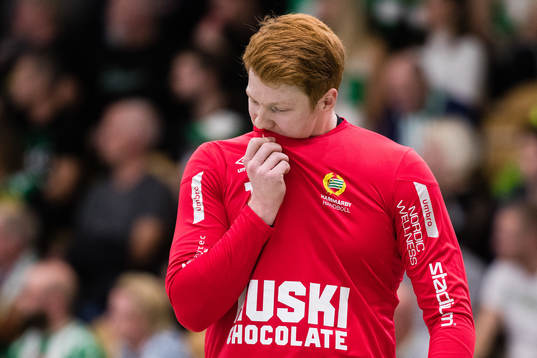 Hammarbys målvakt Linus Bergh deppar
