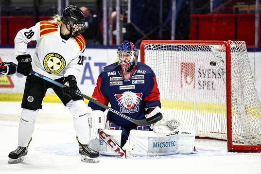 Mål 1-1 av Brynäs Jaycee Gebhard förbi Jenny Antonsson