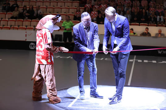 Pixbos omklädningsrum i nybyggda Wallenstam Arena innan