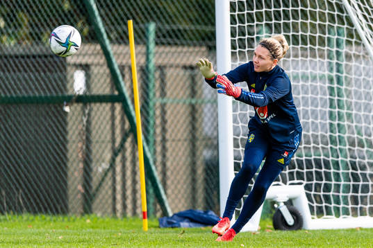 Goalkeeper Jennifer Falk of the Swedish women’s national