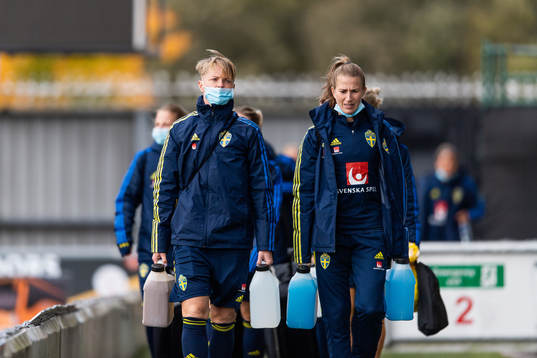 Nilla Fischer and Emma Berglund of the Swedish women's