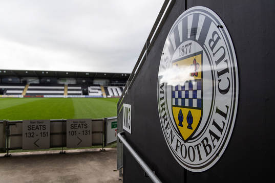 The logo of St Mirren Park FC at St Mirren Park of the