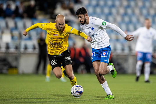 Mjällbys Viktor Gustafson och IFK Norrköpings Kristoffer