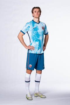 Ola Solbakken of the Norwegian national football team poses