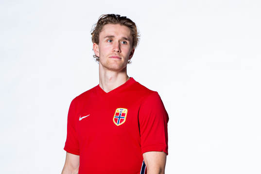 Ola Solbakken of the Norwegian national football team poses