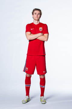 Ola Solbakken of the Norwegian national football team poses