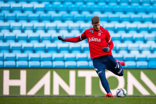 Alexander Sørloth of the Norwegian national football team