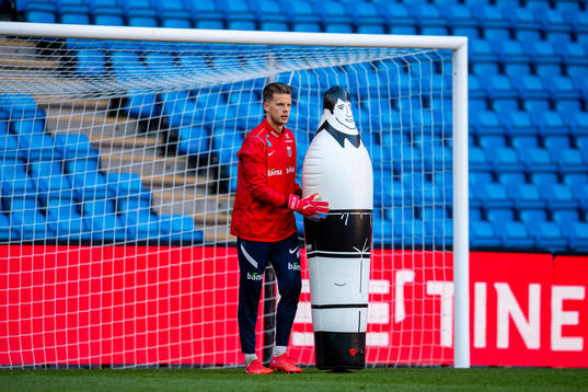 Goalkeeper Ørjan Håskjold Nyland of the Norwegian