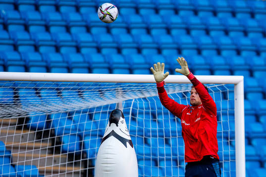 Goalkeeper Ørjan Håskjold Nyland of the Norwegian