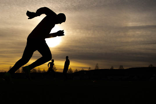 The silhouette of Mohamed Elyounoussi of the Norwegian