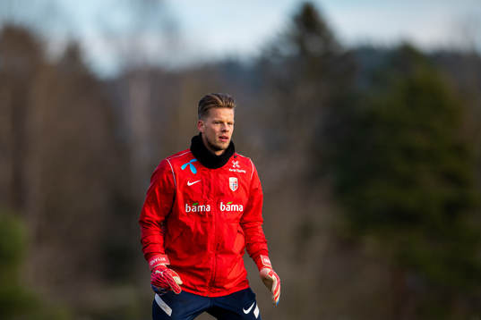 Goalkeeper Ørjan Håskjold Nyland of the Norwegian