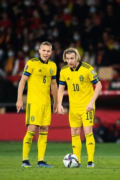 Ludwig Augustinsson and Emil Forsberg of Sweden