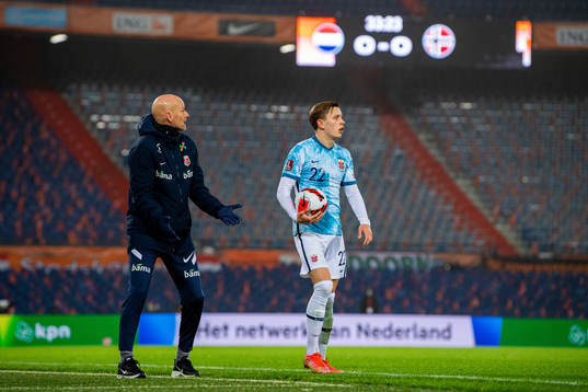 Ståle Solbakken, head coach, and Marcus Holmgren Pedersen