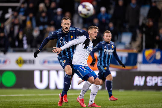 Djurgårdens Emir Kujovic och IFK Norrköpings Marco Lund