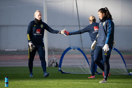 Goalkeepers Hedvig Lindahl, Jennifer Falk and Zecira